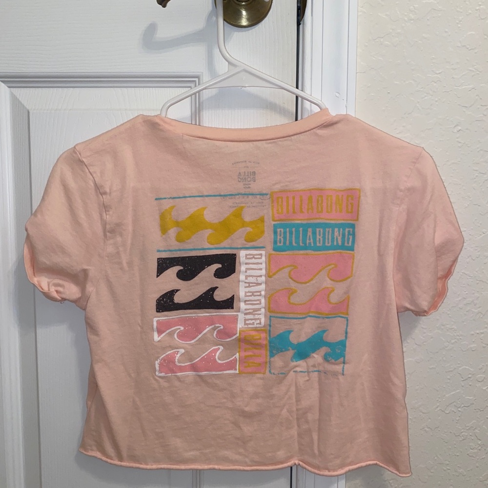 Billabong pink logo crop top
